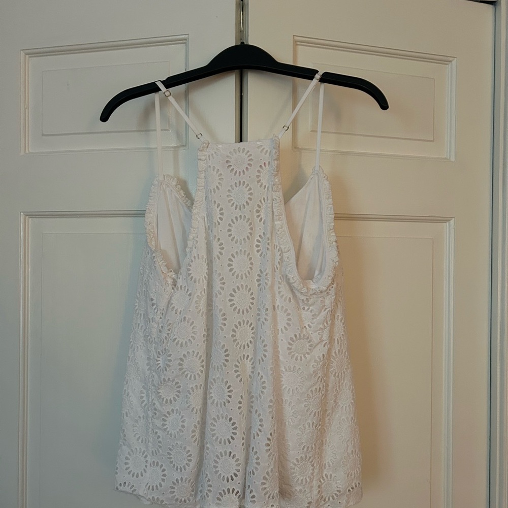Lilly Pulitzer Cream Floral Lace Dusk Top - Picture 4 of 4